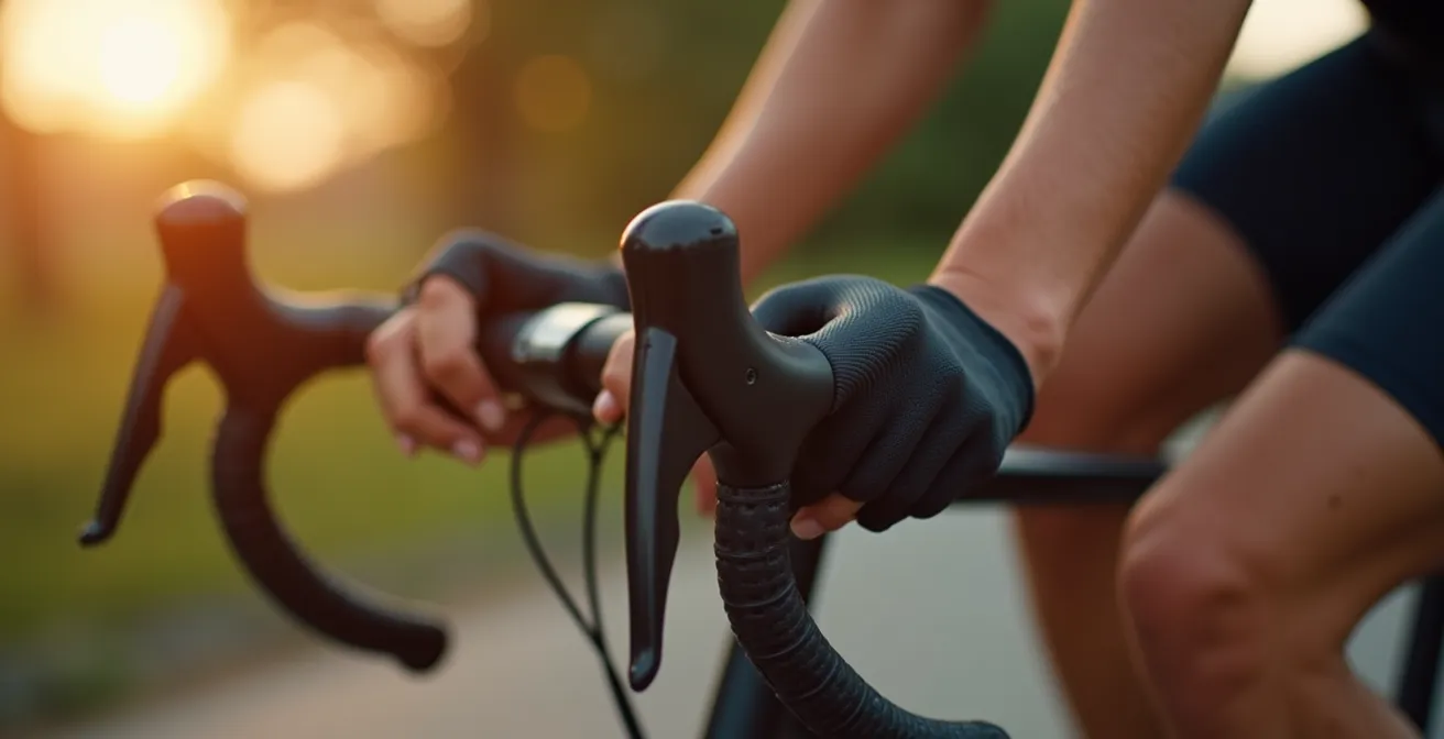 Ergonomisch geformte Fahrradgriffe mit Handflächenunterstützung, die taube Hände verhindern