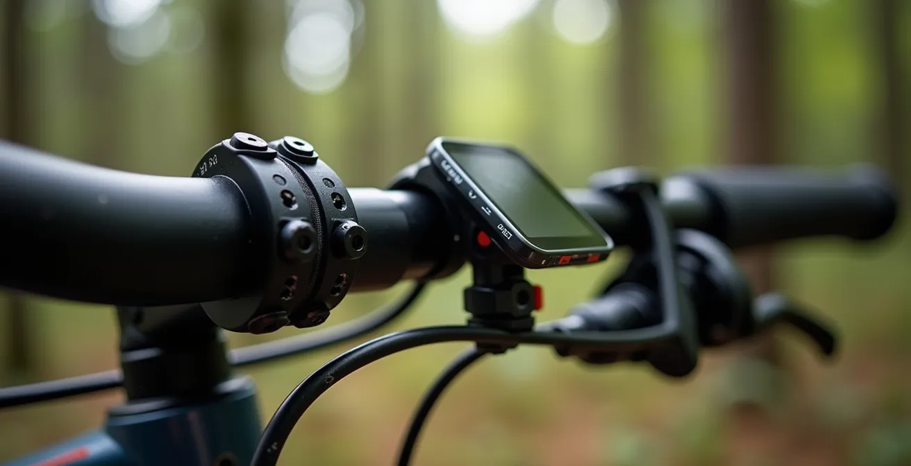 Fahrrad mit Stromversorgungslösungen wie Powerbank und Nabendynamo im Schwarzwald