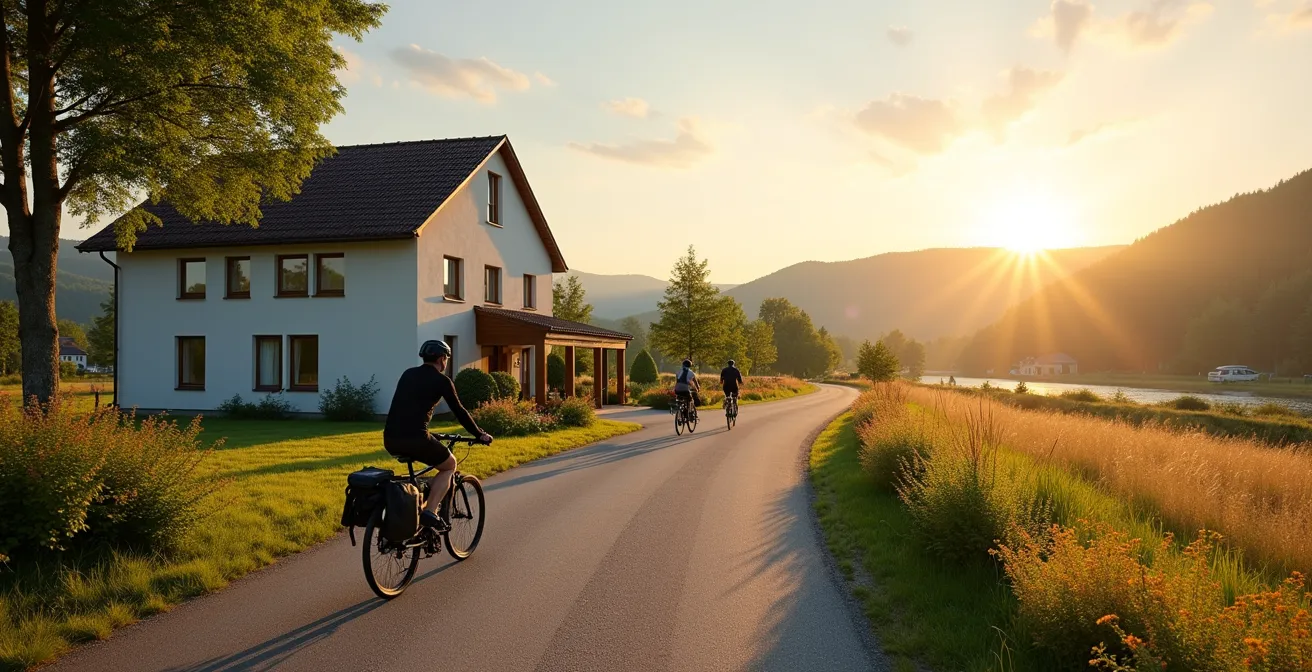 Hotel mit direkter Anbindung an einen deutschen Radfernweg in idyllischer Landschaft