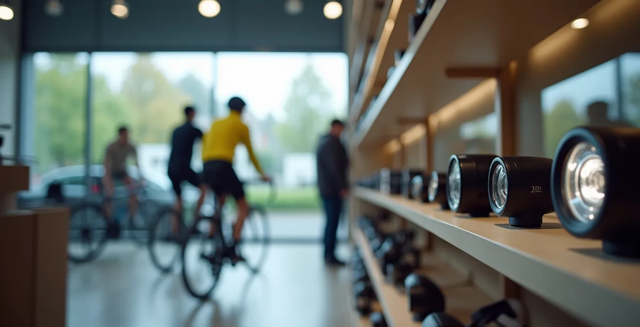 Detailaufnahme des K-Prüfzeichens auf einem Fahrradscheinwerfer