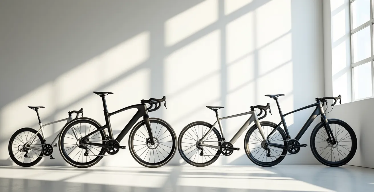 Visuelle Darstellung des Stack-to-Reach-Verhältnisses an verschiedenen Fahrradrahmen-Geometrien